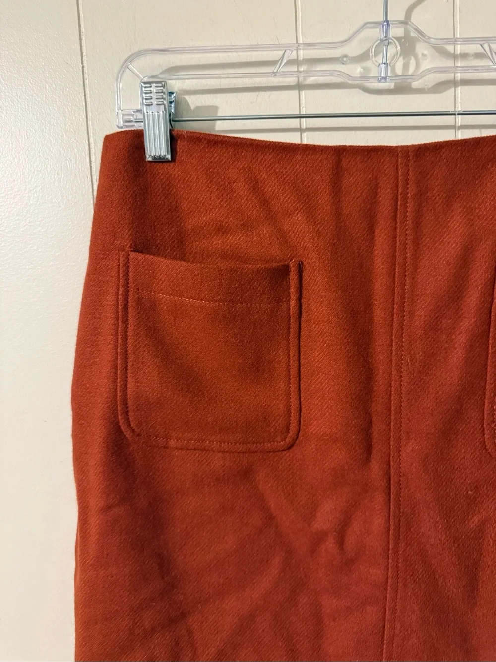 Madewell NWOT Museum Patch-Pocket Mini Skirt in Faded Rust, Size 8